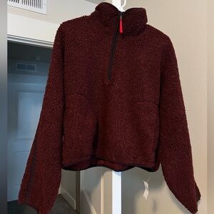 Old Navy Burgundy Fleece with Red Zipper